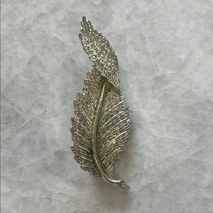 Elegant Silver Leaf Brooch by Sarah Coventry